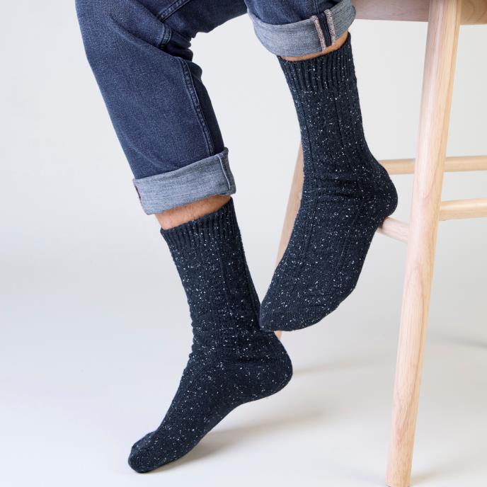 totes toasties® Mens Wool Blend Thermal Fair Isle Socks (Twin Pack) Navy Fair Isle Extra Image 3